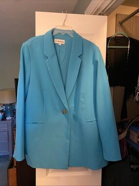 The Drop Women's Turquoise Single-Button Blazer